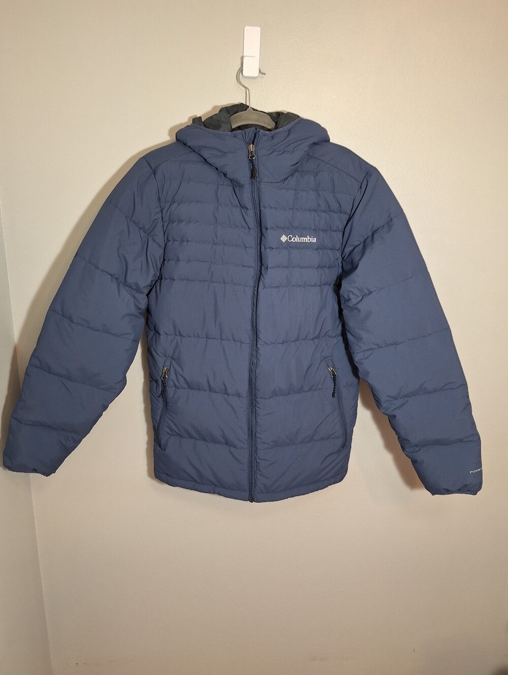 Columbia Alpine Tunnel 650 Turbodown Hooded Puffer Slate Blue Medium Ski Snow